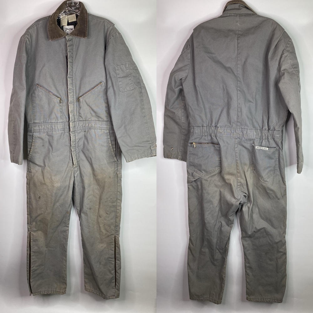 Vintage Walls Zero Zone Grey Insulated Coveralls Large Short